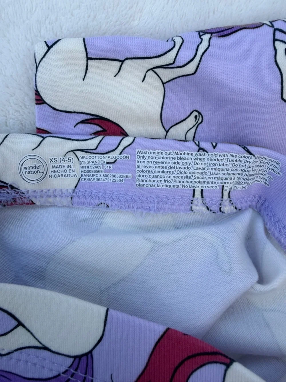 wonder nation Lavender Unicorn Legging and Top Set Size XS (4-5)